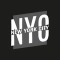 New York City text. NYC typography design. Tee, T-Shirt, Sport, Athletic Black and White graphics. Vector illustration